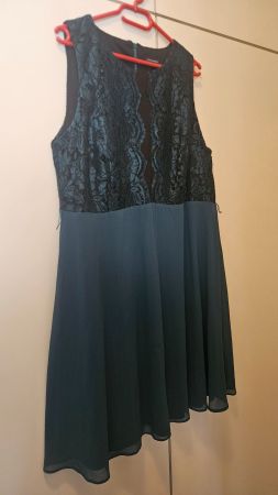 Vestito da cocktail nero e petrolio Yessica tg. 48/50