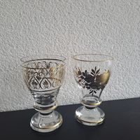hochwertige Mundgeblasene vintage Gläser mit Gold Verzierung