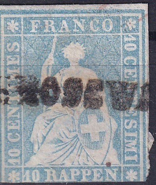 Tutti i francobolli: Strubel 23Ca, Stabstempel, SBK 300.-++ – Usato da Samnaun-Compatsch venduto da Marken-Murk
