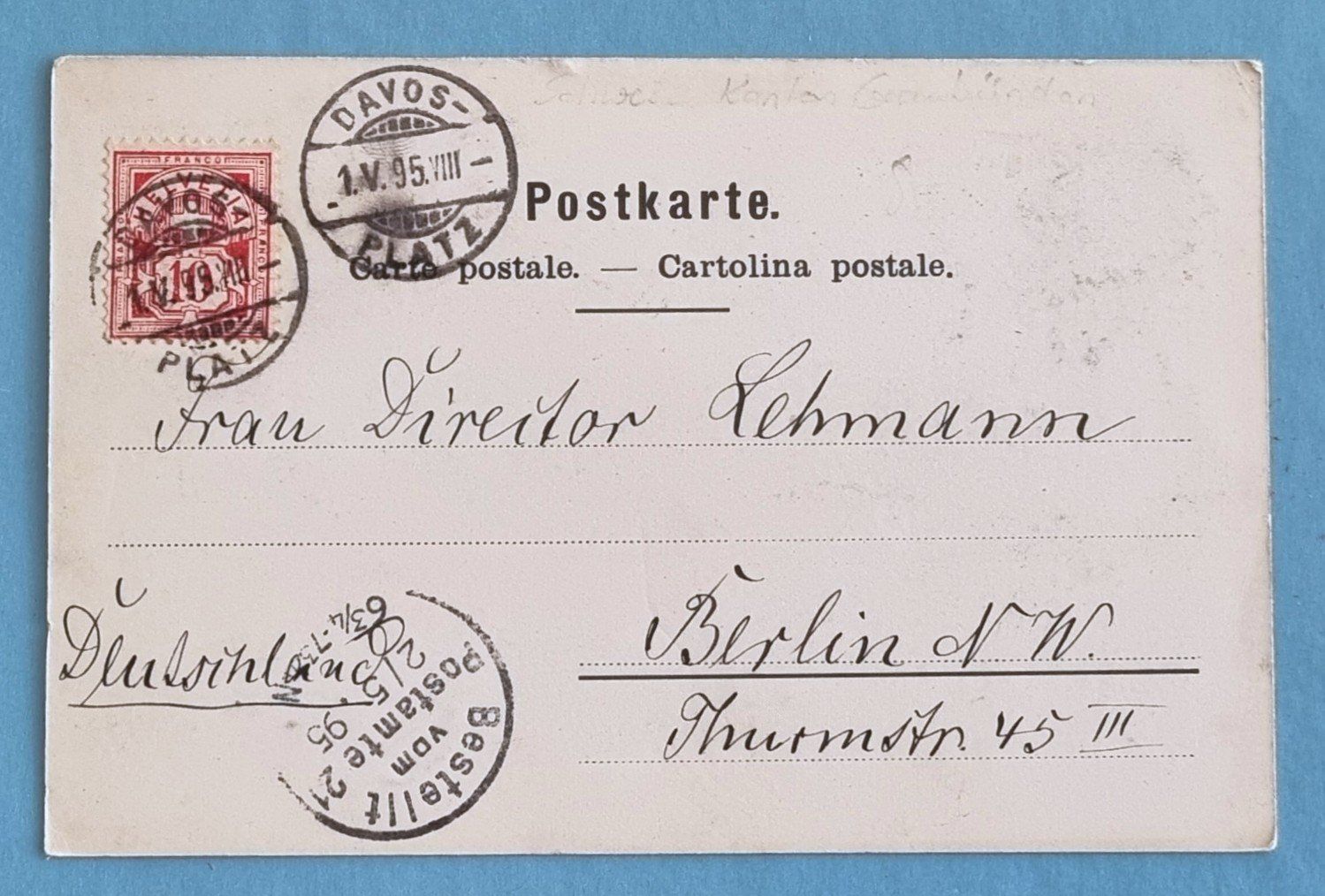 Ansichtskarten: Davos - Schatzalp - Poststempel 1895 !!!! – Gebraucht aus Rothrist von RROENK 1