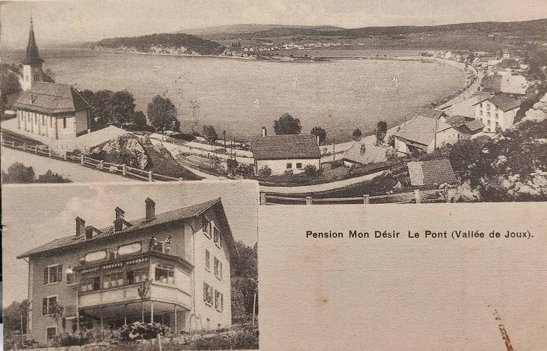 Cartoline postali: LE PONT - Pension "Mon Désir" - 1910 – Usato da Delémont venduto da Domdom1