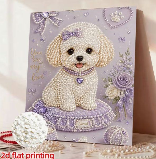 Kit bricolage: Diamond Painting Bichon Frisé-9-Perlen-726 – Nuovo e nell'imballaggio originale da Obergösgen venduto da Diydiamant