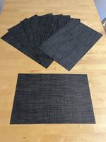 8 Platzsets/ Tischset anthrazit gewebte Optik 