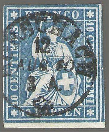 Alle Briefmarken: Strubel 23G, gestempelt Rorschach – Gebraucht aus Wildhaus von Brunphil