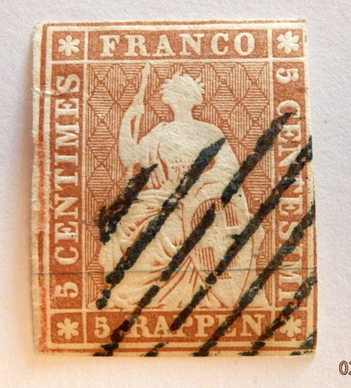 Alle Briefmarken: ZNr.22A, Strubeli, Kat. CHF 200.00 – Gebraucht aus Ueberstorf von dinbau