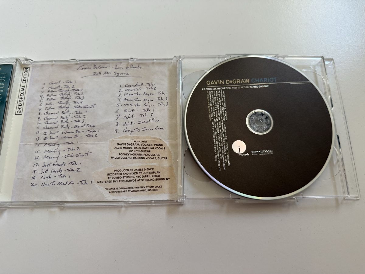 CD: Gavin DeGraw - Chariot - 2 CD Special Edition! – Usato da Oberried Brienz venduto da Chyara 3
