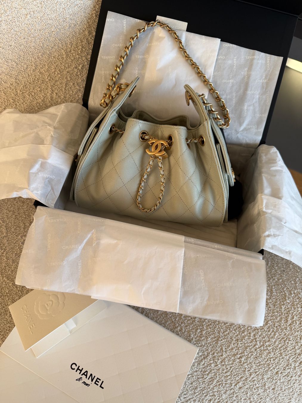 Chanel Sacs femmes: Chanel 25 mini light green – D'occasion à Schindellegi par Kar_5zrb 2