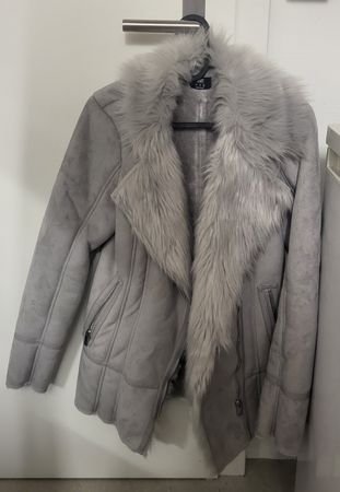 Fake Fur Jacket Gray S -y2k