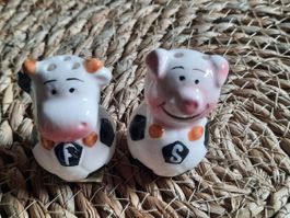 Salz & Pfeffer Streuer Kuh Schwein Fussball – Set mit Box 90