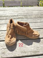 Gr. 22 bequeme Stoff Schuhe mit Franse