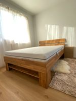 BETT 140/200 cm aus Echtholz mit Lattenrost und Matratze