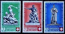 1940 : Denkmäler # 3,5c,6 ungestempelt  Kat. Fr. 10.00