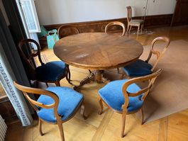 Ensemble Ls Philippe Tisch & 6 Stühle aus Wohnungsauflösung