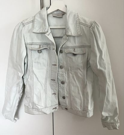 Schicke Jeansjacke, weiss/hellblau, Gr. 36, Übergangsjacke🌸