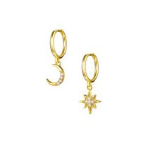 Moon & Star I Vergoldetes Silber | 1 Paar Ohrringen