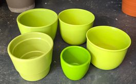 5 Übertöpfe in Grün