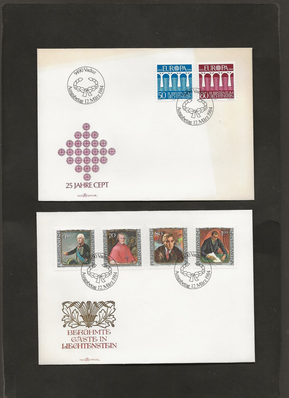 Tutti i francobolli: 32 FDC Liechtenstein 1982 bis 1986 – Usato da Au ZH venduto da xelagreb01 8