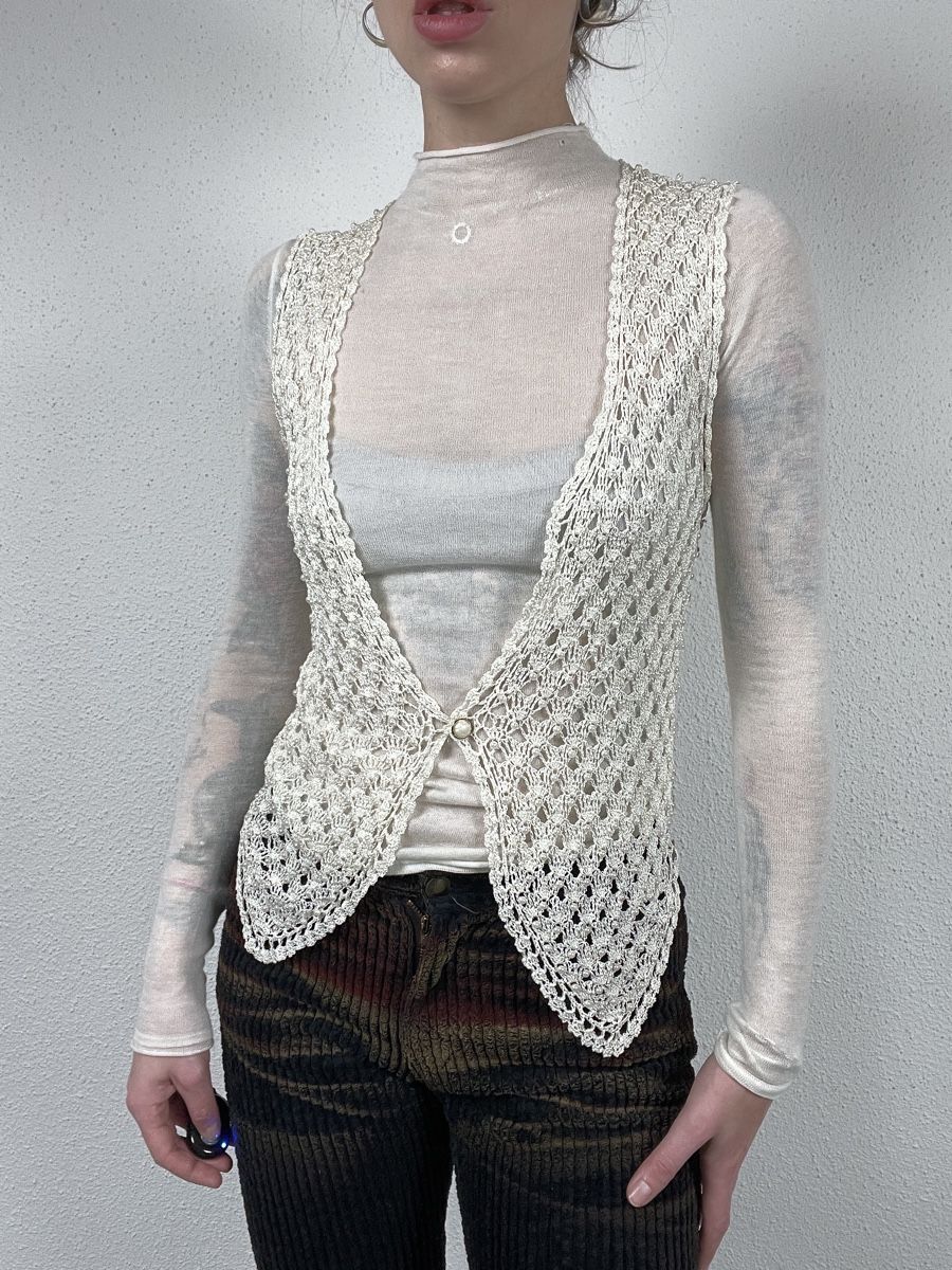 Gilets & Westen: Vintage Crochet Vest Cream Colour – Gebraucht aus Knonau von Grapesvintage 4