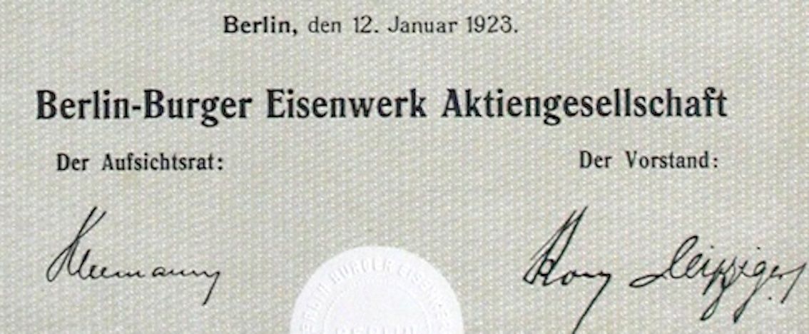 Documenti: Berlin-Burger Eisenwerk AG, Berlin - 1923 – Usato da Solothurn venduto da Sgasche 1