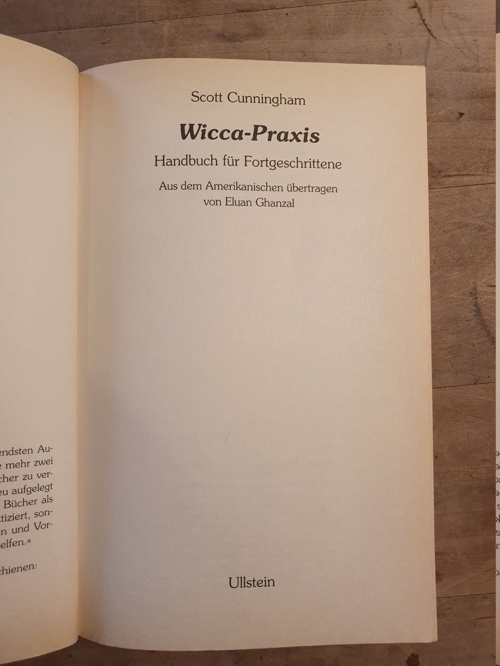 Bücher: Wicca-Praxis Scott Cunningham Ullstein – Gebraucht aus Zürich von loosebone 1