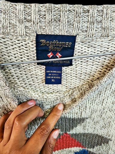 Maglioni & Felpe: Vintage Boathouse Row Wollpullover mit geometrischem Muster – Usato da Zug venduto da vinokilo 4