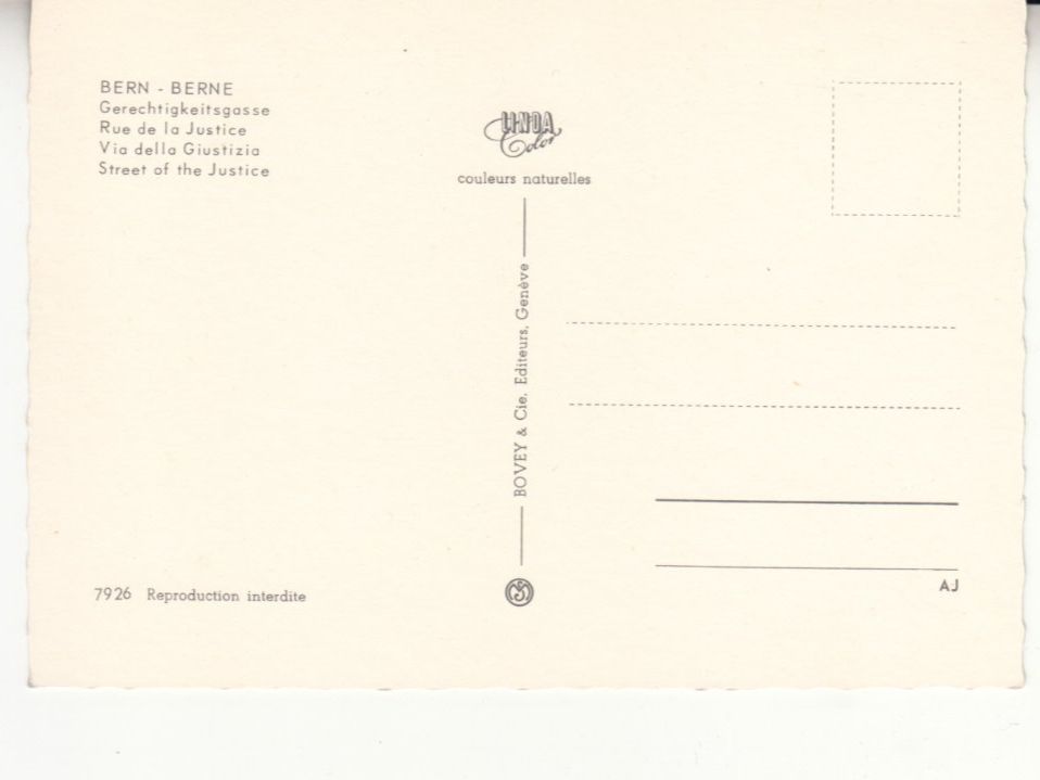 Cartoline postali: Bern ca. 1960 – Usato da Bürglen TG venduto da StampGraf 1