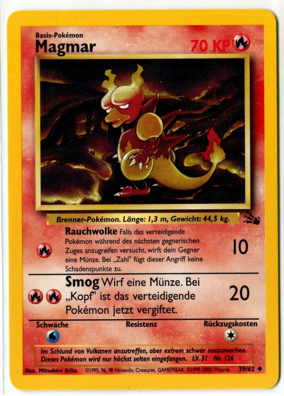 Pokémon Sammelbilder & Trading cards: Magmar Fossil Set 39/62 Deutsch MINT – Neu (gemäss Beschreibung) aus Dornach von Deco89