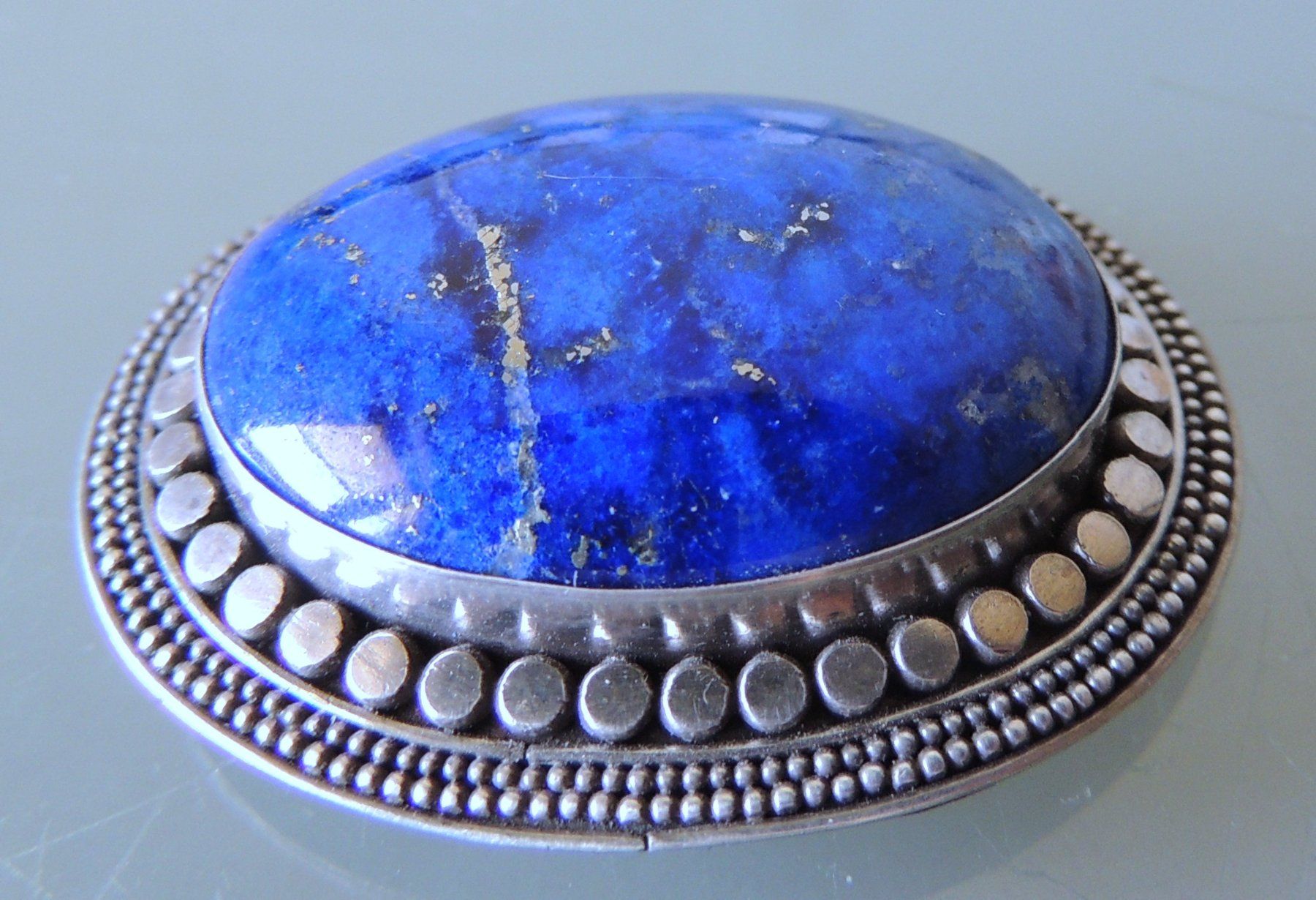 Spille & Fermagli: Silber 925 Lapislazuli Brosche 40 x 32 mm – Usato da Waldenburg venduto da schaller707 2