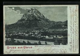 Mondschein-Lithographie Glarus, Teilansi