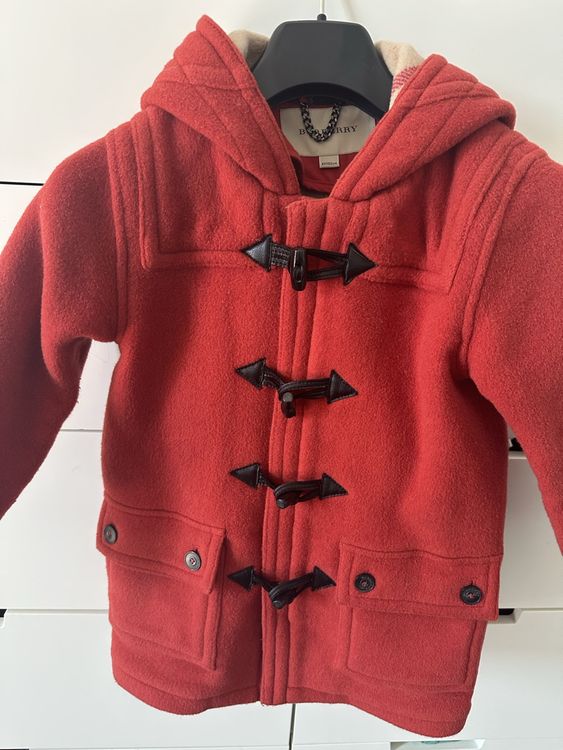 Burberry Kids Red Wool Duffle Coat 4Y/102cm (Gebraucht) in