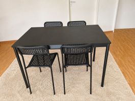 IKEA SANDSBERG Esstisch mit 4 Stühlen – schwarz – sehr guter