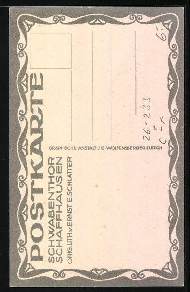 Ansichtskarten: Ernst E. Schlatter: Schaffhausen, Schwab – Gebraucht aus Berlin von bartko-reher 1