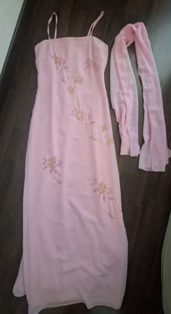 Langes, rosa Kleid Laviano mit Stola, Grösse 36/S top!