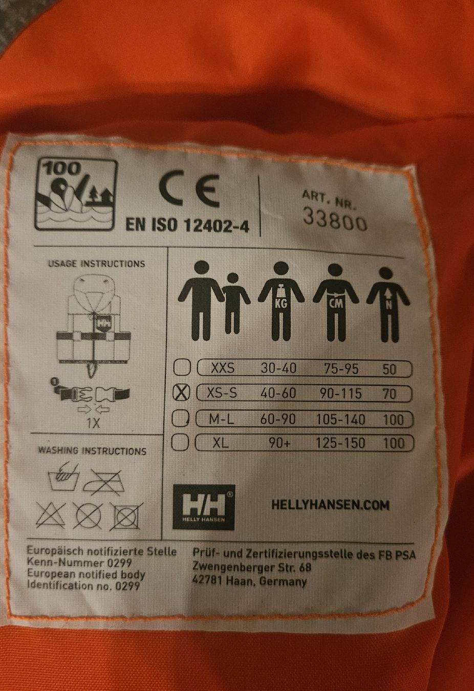 Helly Hansen Giubbotti di salvataggio: Helly Hansen Schwimmweste / Rettungsweste, 40 - 60 KG – Usato da Pratteln venduto da Pramux 1