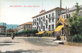Bellinzona TI Via della Stazione animata Bahnhof