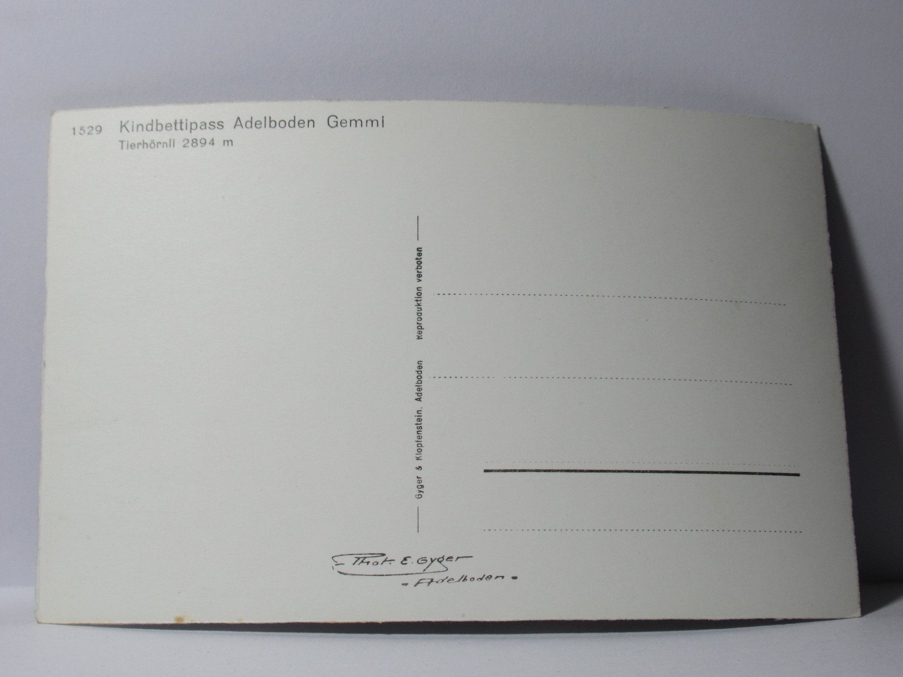 Cartoline postali: Kindbettipass Adelboden Gemmi – Nuovo (secondo la descrizione) da Grenchen venduto da Bluemchen1900 1