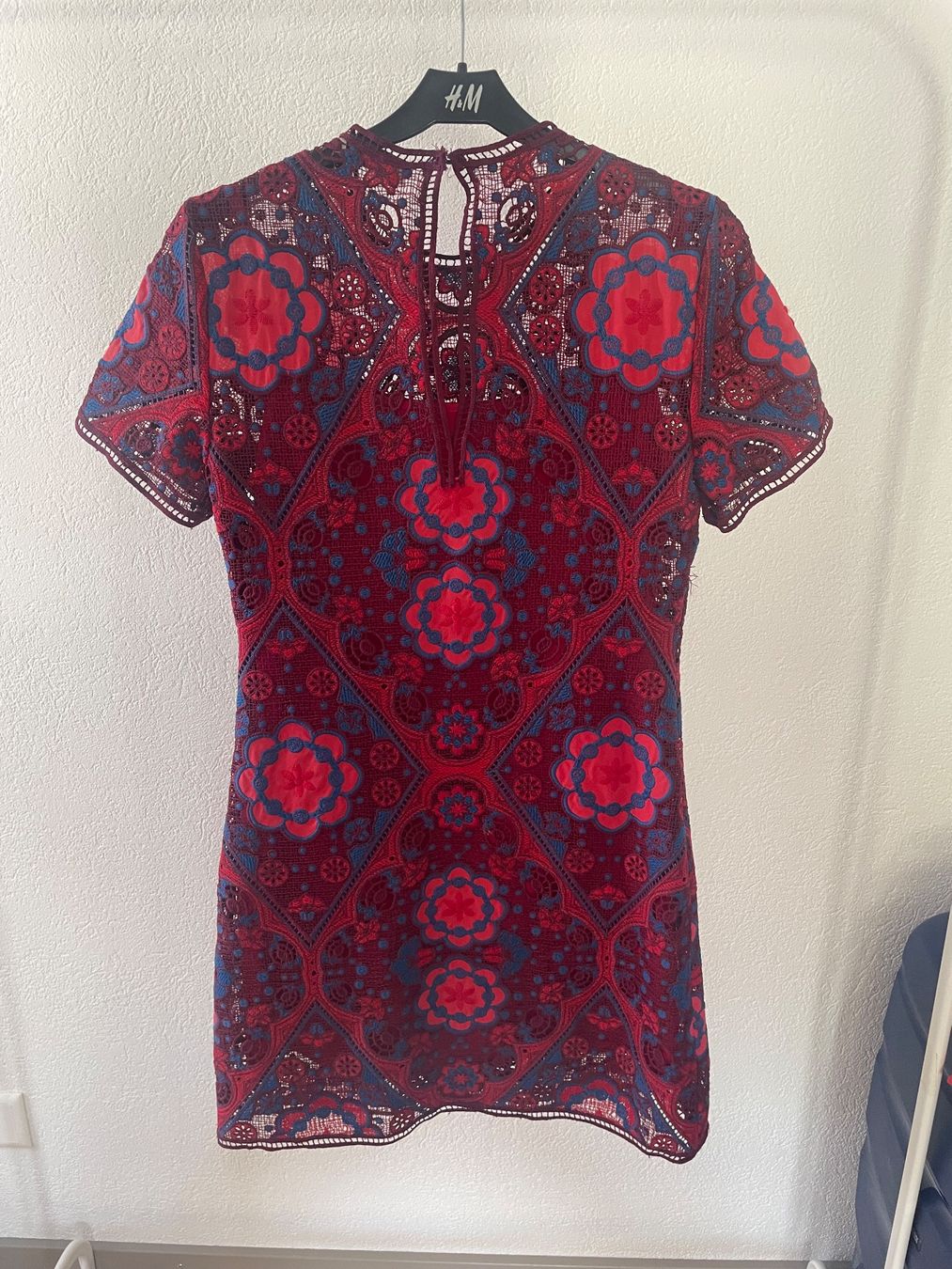 Sandro Vestiti: Sandro Häkelkleid rot blau Minikleid 36 – Usato da Clarens venduto da Lois86 1