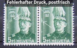 MA61) J89, General Herzog, Abart defekter Druck postfrisch
