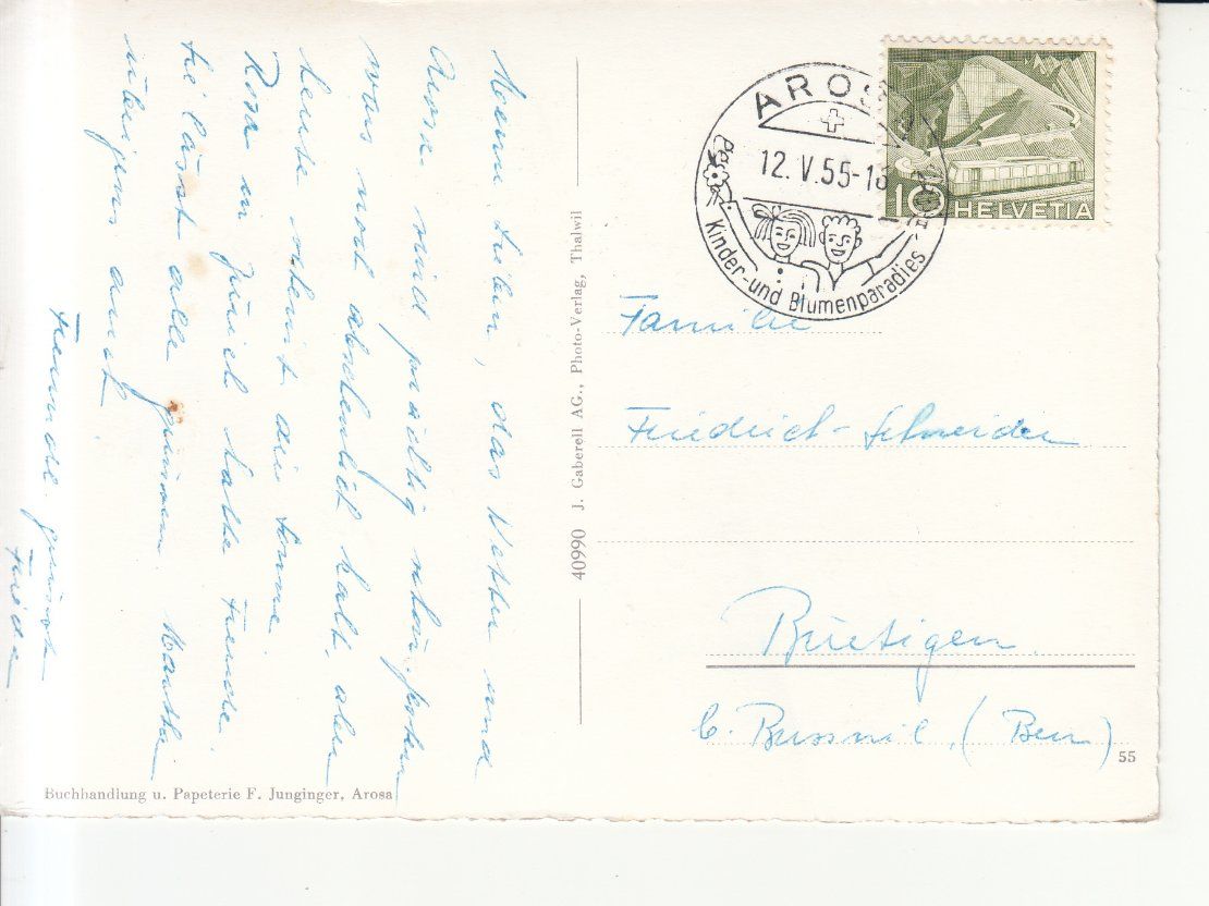 Cartoline postali: Arosa Strandbad 1955 – Usato da Bürglen TG venduto da StampGraf 1