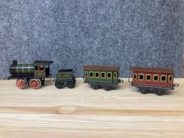 Märklin Spur 0 Uhrwerk Lokomotive 402 mit 2 Personenwagen