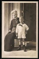 AK Kaiserin Auguste mit einem Enkel