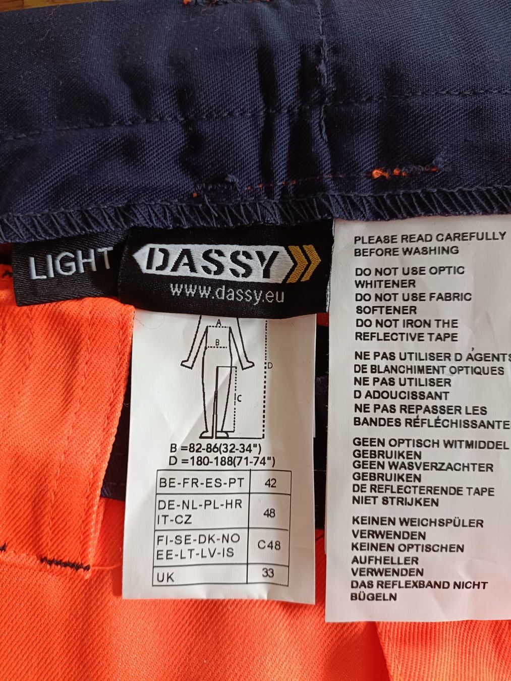 Pantaloni: Dassy Arbeitsshorts Warnschutz Orange/Navy, Grösse 42 – Nuovo e nell'imballaggio originale da Baar venduto da Baetu 1
