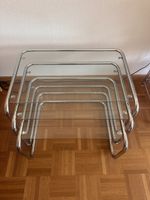 Vintage MCM Satztische aus Chrom & Glas