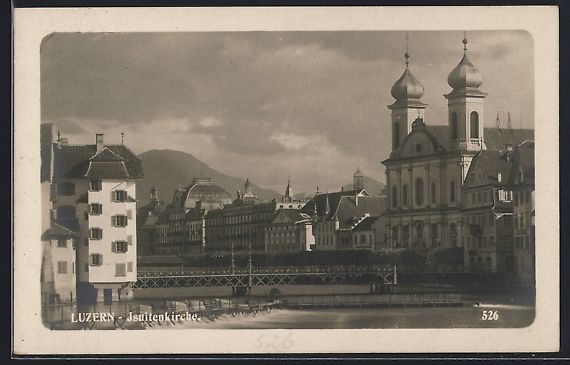 Ansichtskarten: Luzern, Jesuitenkirche, Panorama mit Br – Gebraucht aus Berlin von bartko-reher