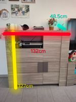 Meuble de rangement 132x127x48.5 cm bois occasion
