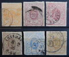Luxemburg Kat. 16-21 gest. 1865 Kat. 340 Euro