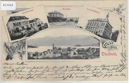 Gruss aus Thalweil Thalwil - Bahnhof, Gemeindehaus, Krankena
