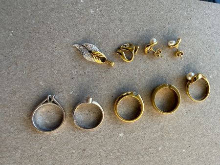 750 Weiss- Gelbgold 33 Gramm, 9 St Diamanten, Perlen, Brilli