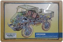 Blechschild 3D-MERCEDES-BENZ UNIMOG 30