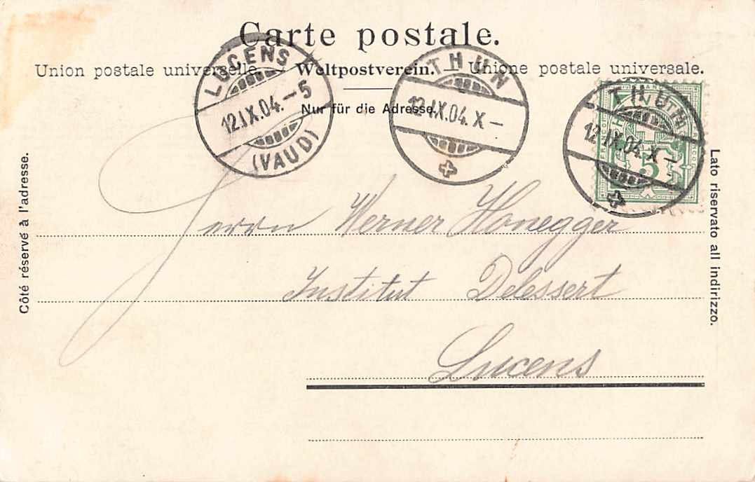 Cartoline postali: Gruss aus der BEATENBUCHT mit DAMPFER 1904 – Usato da Winterthur venduto da SchatzchischtliWinti 1